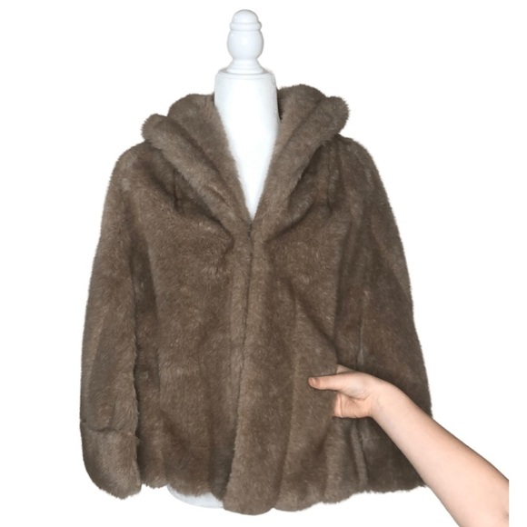 Vintage Faux Fur Capelet Stole 60’s Susan Lynn Faux Fur Sz S - Picture 9 of 13